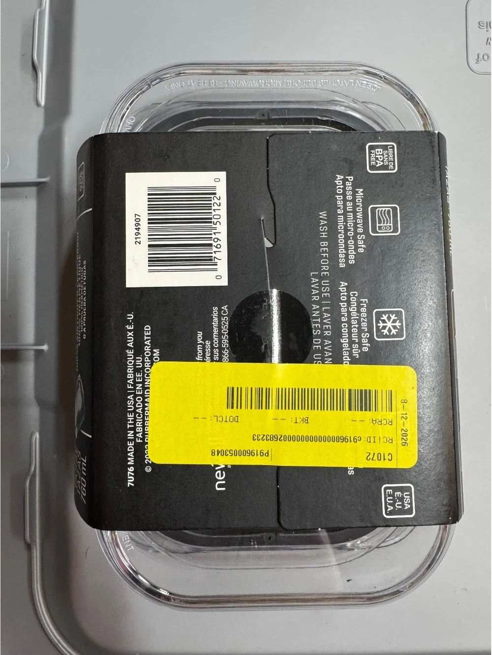 Rubbermaid Brilliance 3.2 Cup Airtight Leak-Proof Plastic Food Storage Container